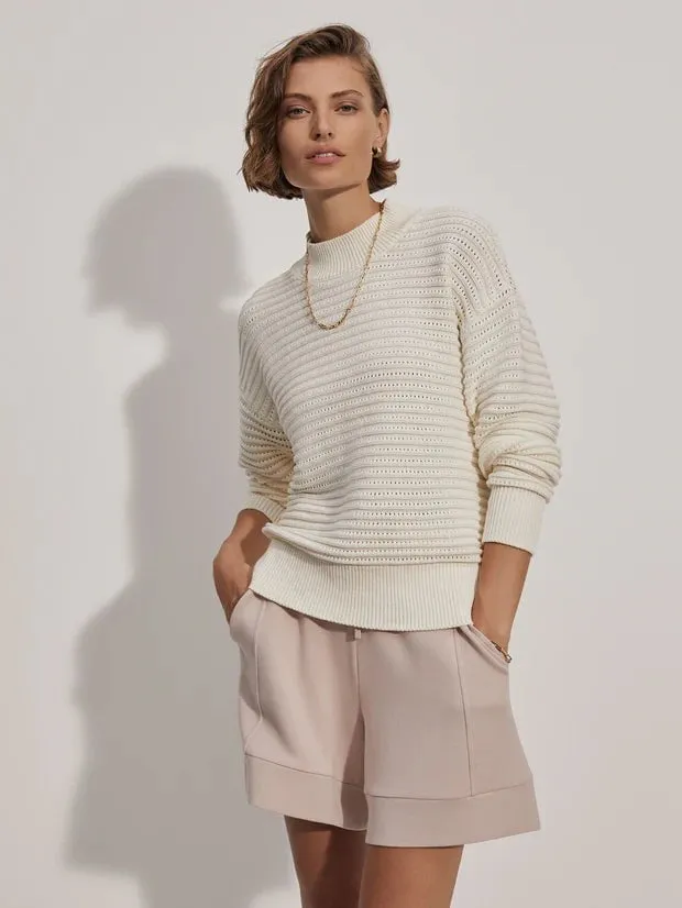 Franco Knit Crew Sweater Egret