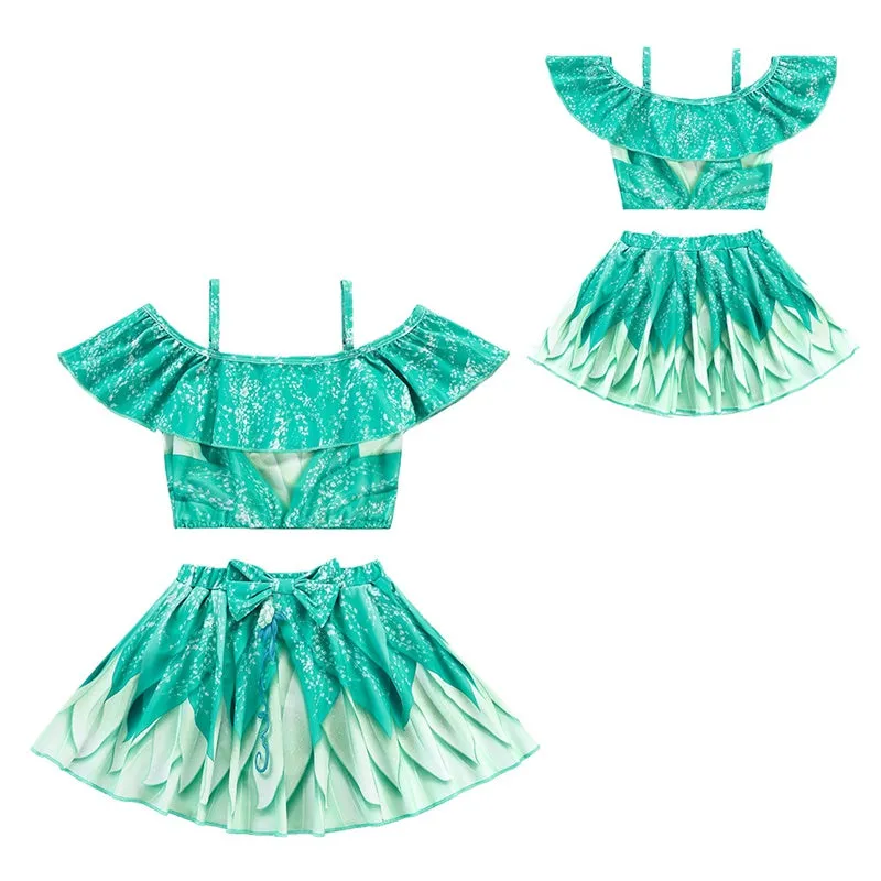 Girls 2PCS Cute Cosplay Princess Bikini Swimsuit Set