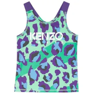 Girls Green Tiger Print Active Sleeveless Top