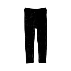 Girls Pants | Legging: Crushed Velvet- Black | Rock Your Baby