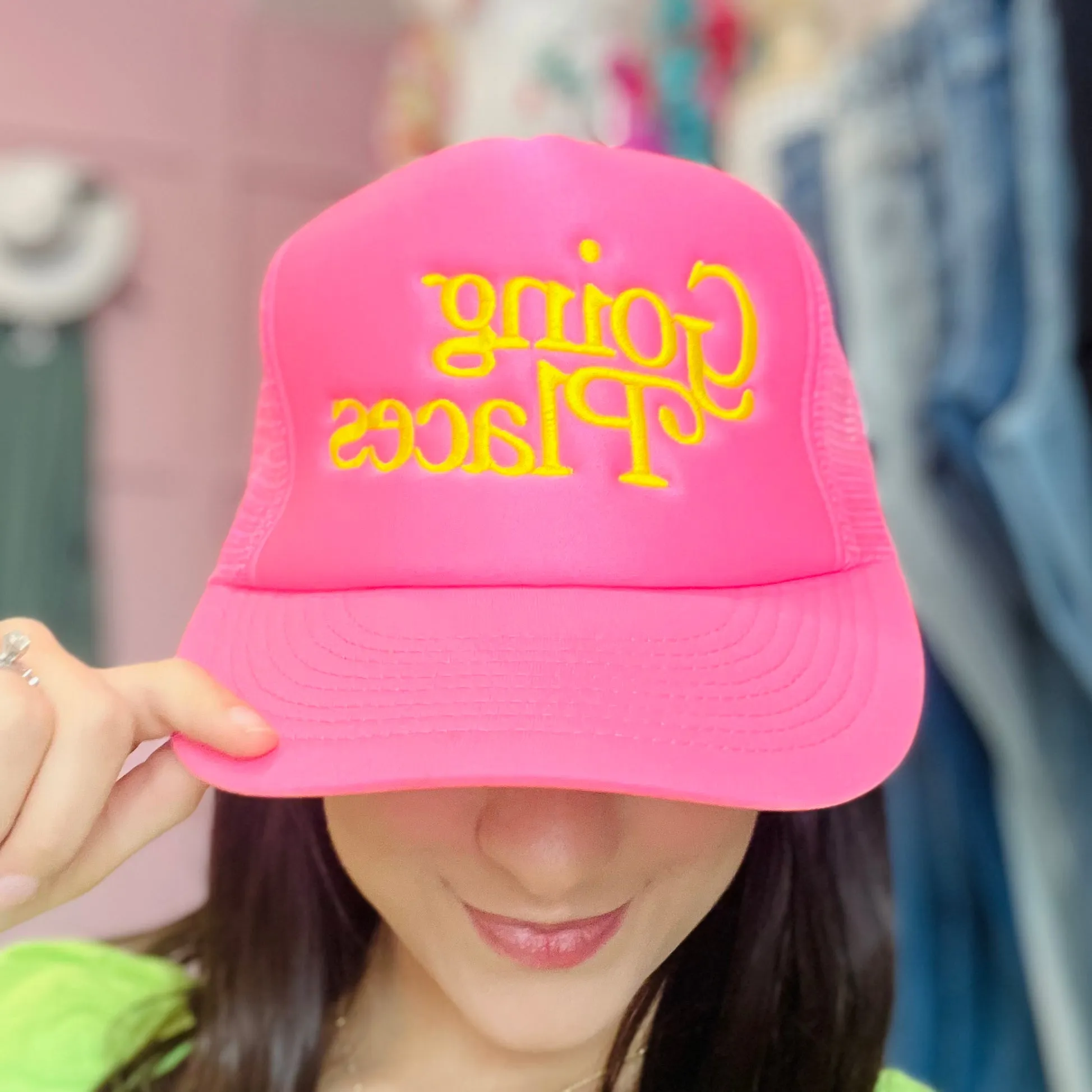 Going Places Pink Trucker Hat