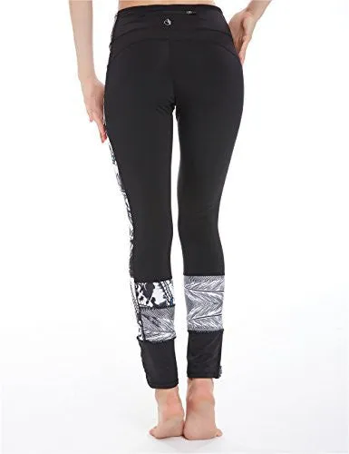 icyzone Women's Activewear Printed Sports Running Yoga Tights Legging with Pocket