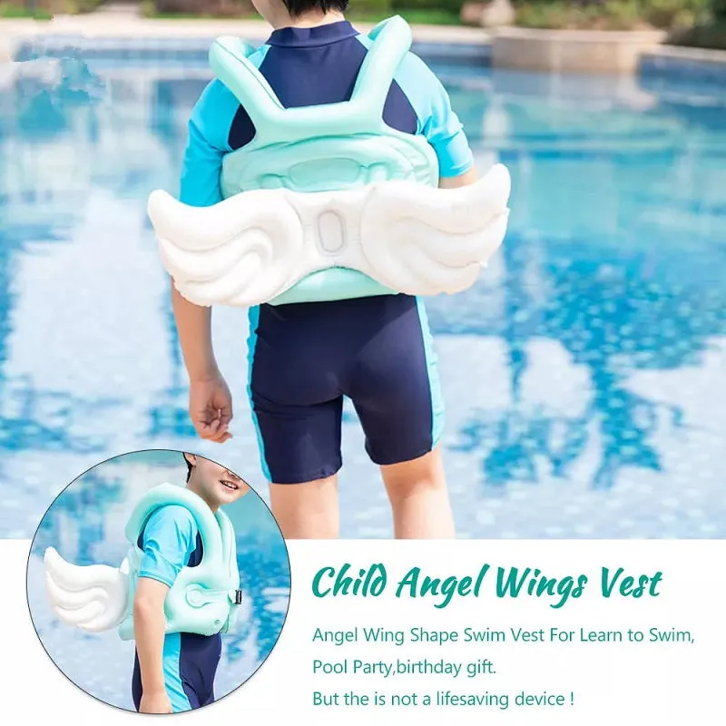 Kids Inflatable Angel Wings Swimming Vest Baby Drifting Boating Safety Jacket Floats