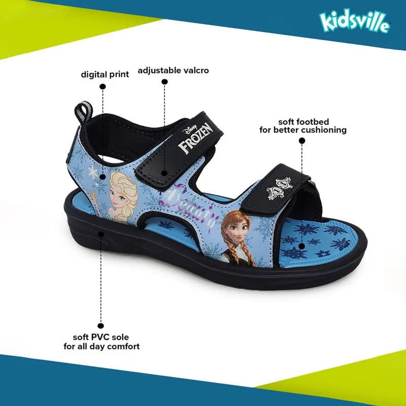 Kidsville Kids Girls Frozen Printed Navy Sandals