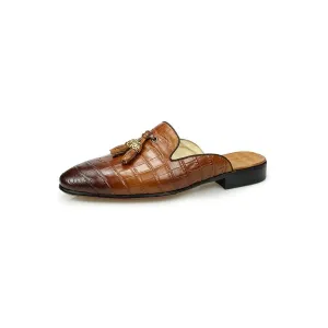 LuxeLeather CrocEmbossed Slip-on Dress Shoes