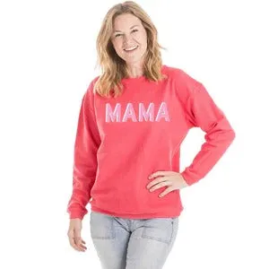 Mama sweatshirt Corded womens graphic top pink or red S - XL Mom clothing Apparel