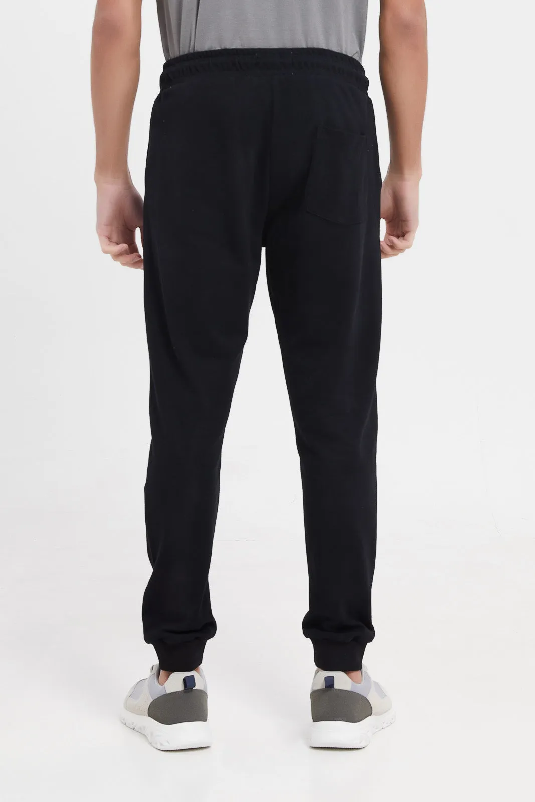 Men Black Pique Jog Pant