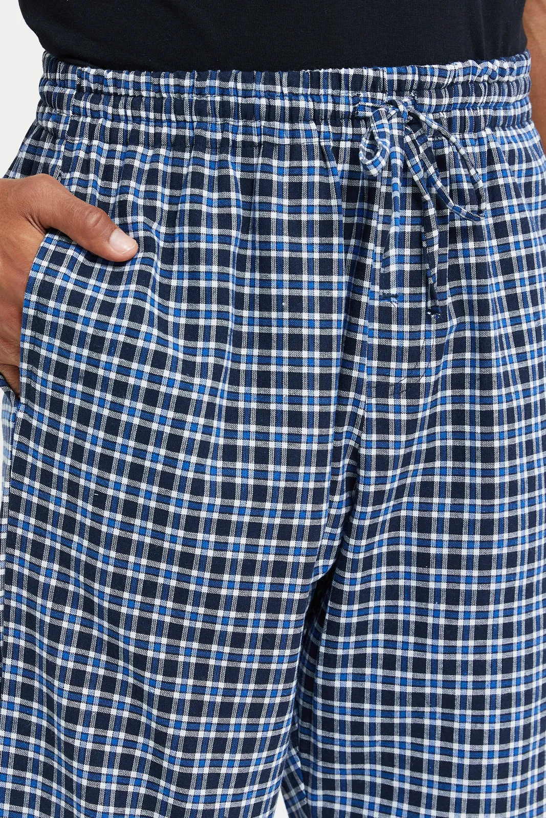 Men Blue Checkered Pyjama Bottom