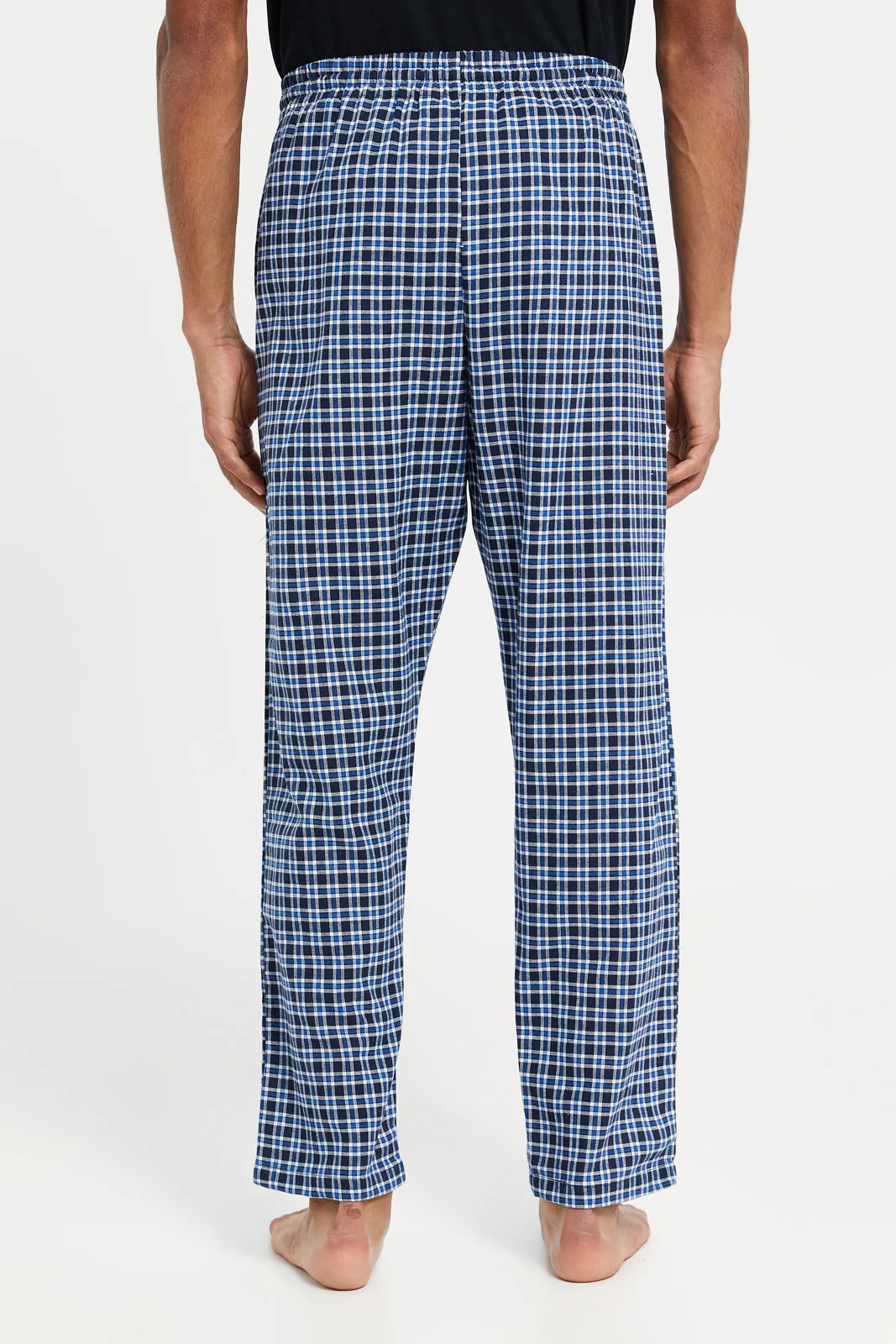 Men Blue Checkered Pyjama Bottom