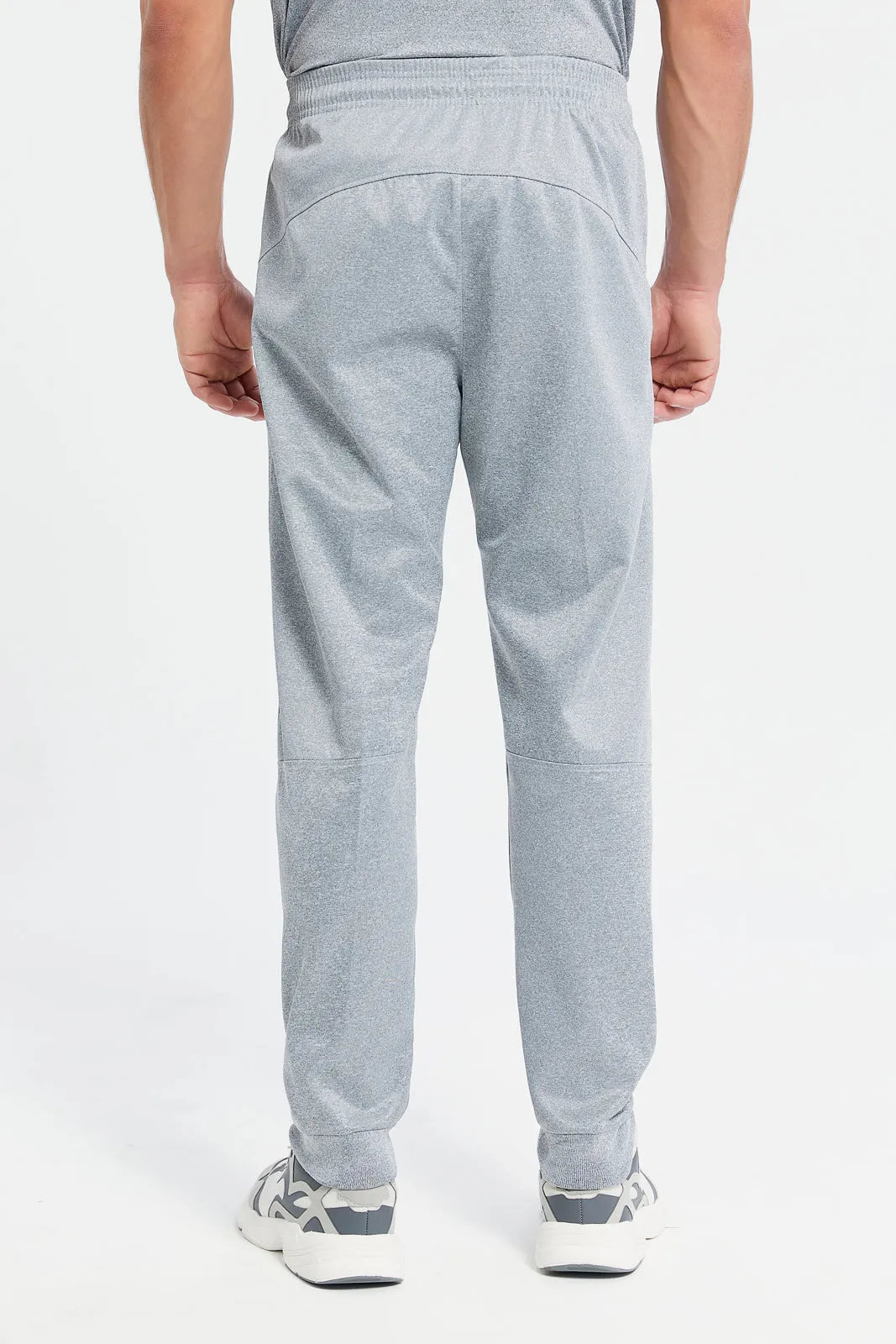 Men Grey Side Print Active Pants