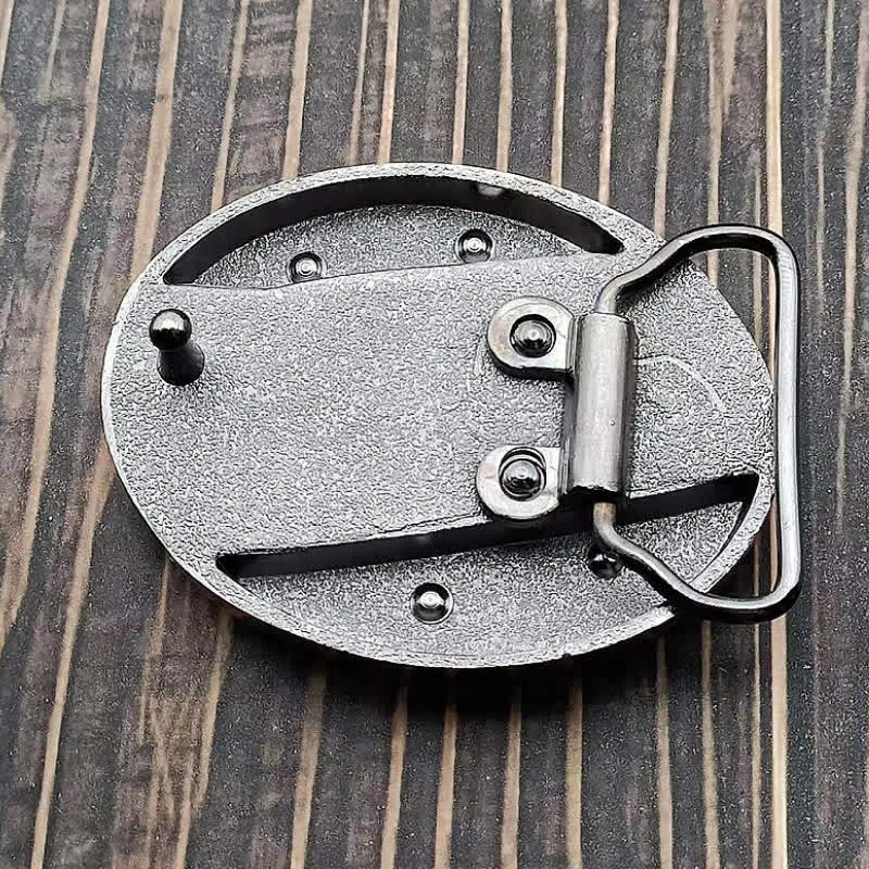 Men's DIY Flying Dragon Hidden Folding Knife Leather Belt