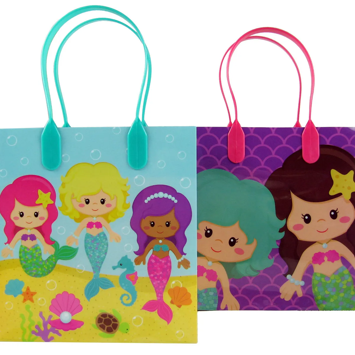 Mermaid Party Favor Bags Treat Bags - Set of 6 or 12