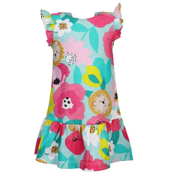 MULTICOLOUR BABY GIRLS FLORAL PRINT DRESS