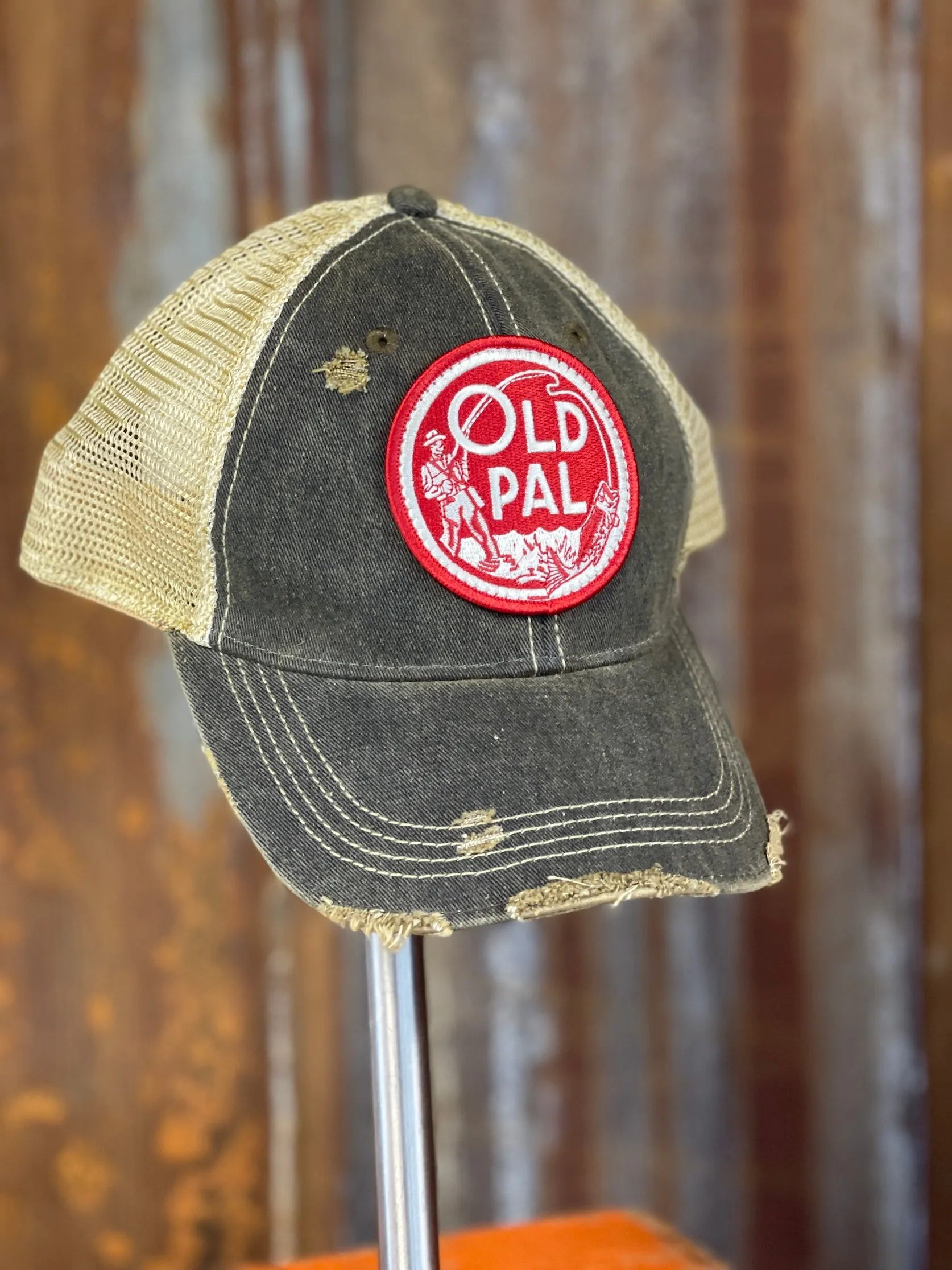 OLD PAL Minnow Bucket Hat- Distressed Black Snapback