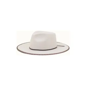 Olive & Pique - AVRIL - 100% Wool Felt Rancher, Tribal Cocoa Band, Ivory Hat