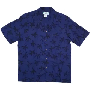 Palm Tree Dark Blue Hawaiian Shirt