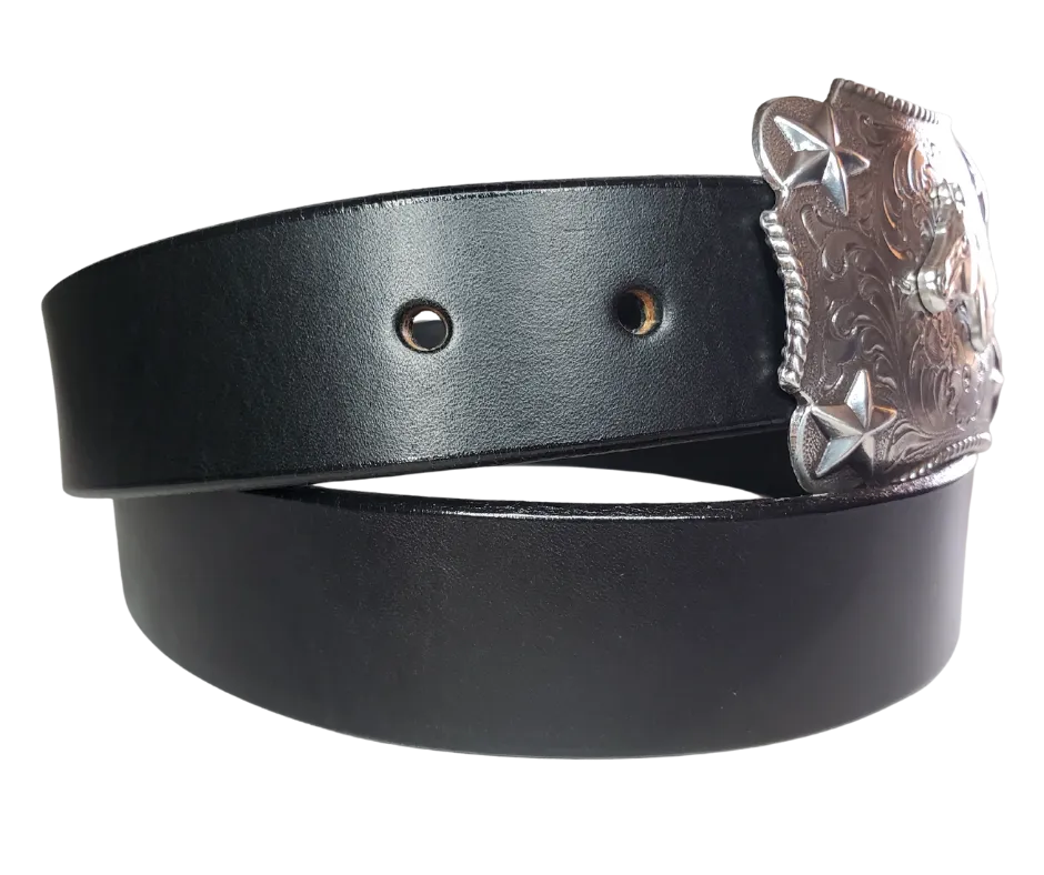 "Lil Horse and Stars" KIDS/CHILDRENS  Leather Belt/Buckle Combo