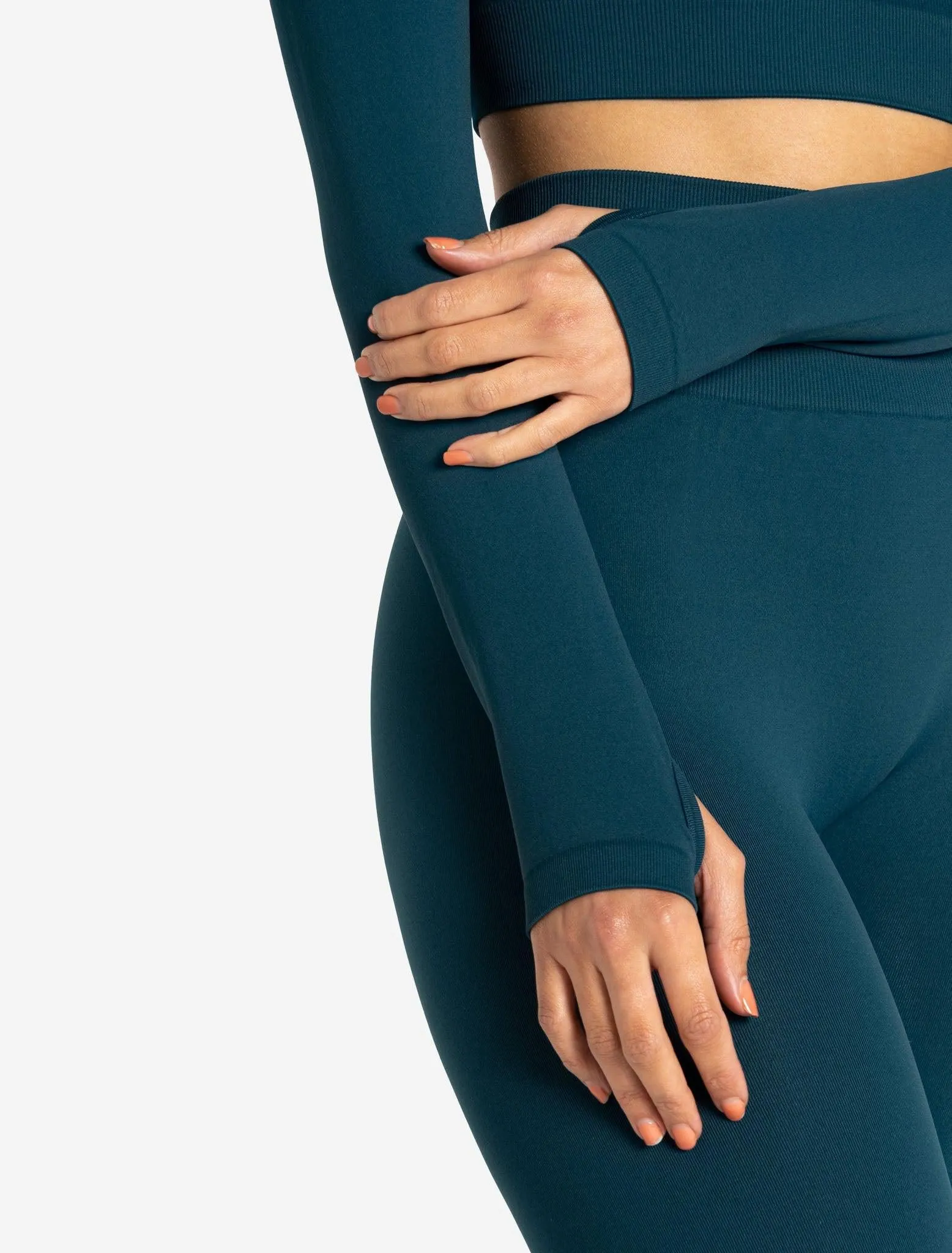 Scrunch Seamless Crop 1/2 Zip - Dark Teal