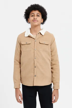 Senior Boys Beige Casual Jacket