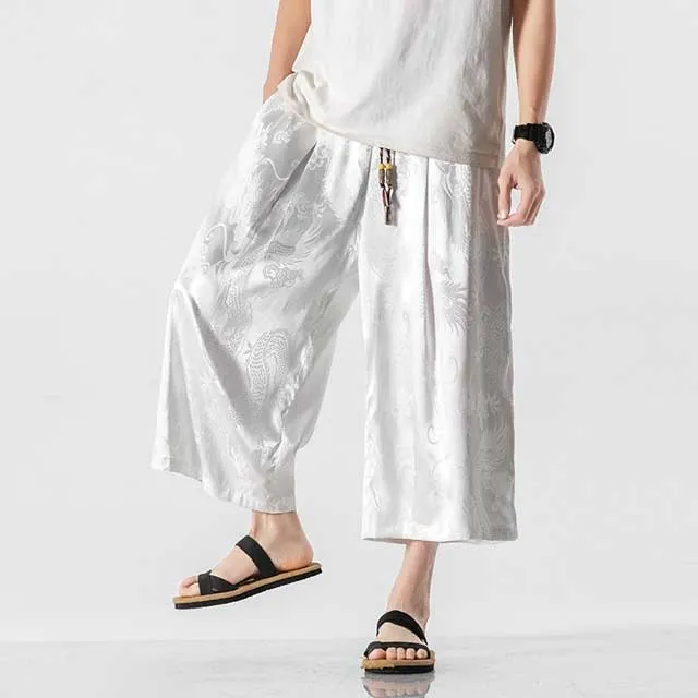 Silky Hakama Style Pants