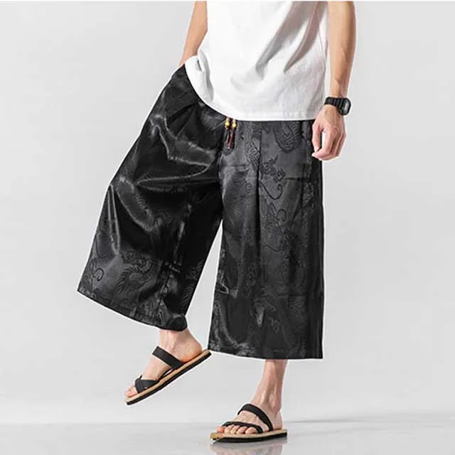 Silky Hakama Style Pants