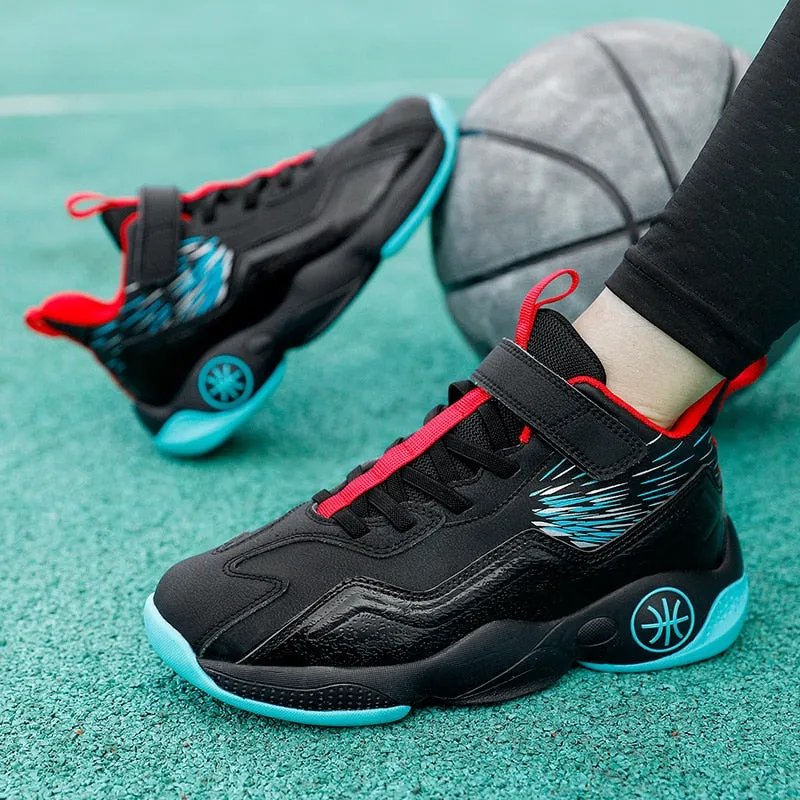 Sports shoes boys basketball shoes boys high top shockproof children's sports shoes girls non-slip basketball shoes