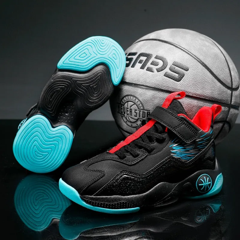 Sports shoes boys basketball shoes boys high top shockproof children's sports shoes girls non-slip basketball shoes