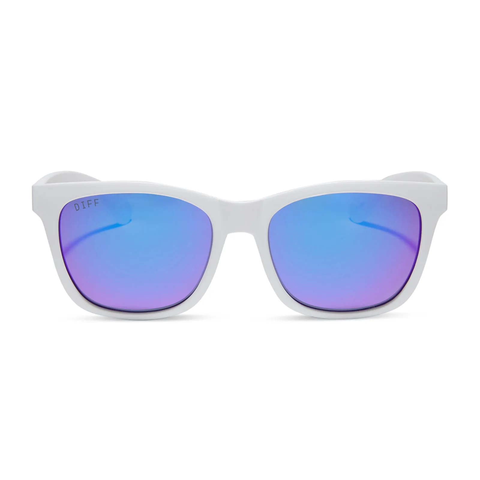 STORM - MATTE WHITE   PURPLE MIRROR   POLARIZED SUNGLASSES