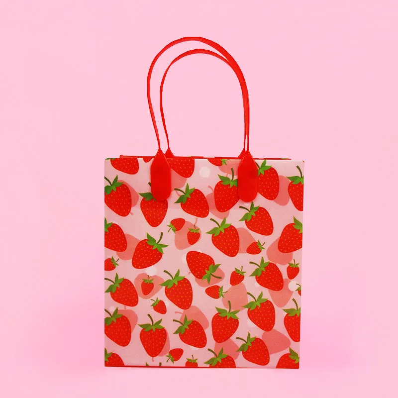 Strawberry Party Favor Bags Treat Bags - Set of 6 or 12