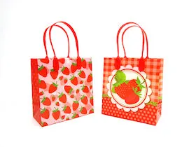 Strawberry Party Favor Bags Treat Bags - Set of 6 or 12