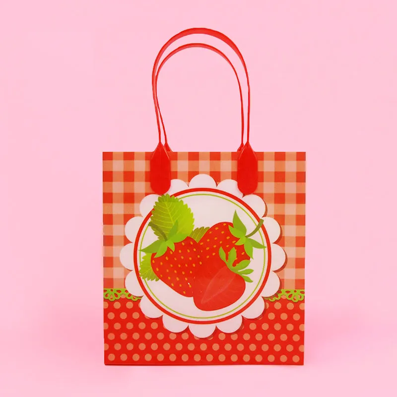 Strawberry Party Favor Bags Treat Bags - Set of 6 or 12