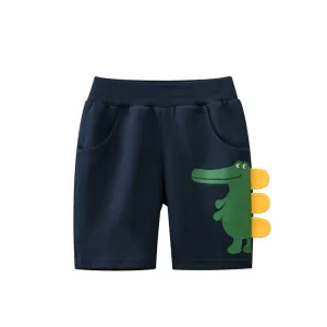 Summer Boys Cotton Cartoon Dinosaur Five-point Sports Shorts