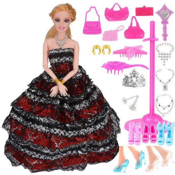 UCanaan New Favorite Princess Doll Fashion Party Wedding Dress Moveable Joint Body Classic Toys Best Gift for Girls Friends