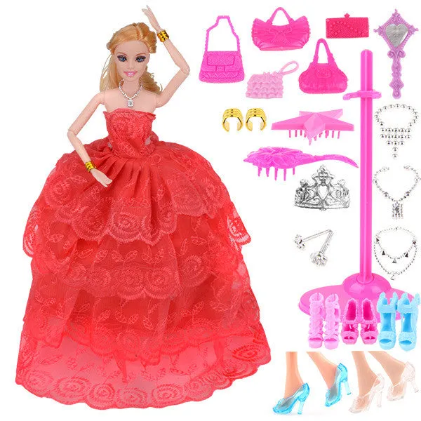 UCanaan New Favorite Princess Doll Fashion Party Wedding Dress Moveable Joint Body Classic Toys Best Gift for Girls Friends