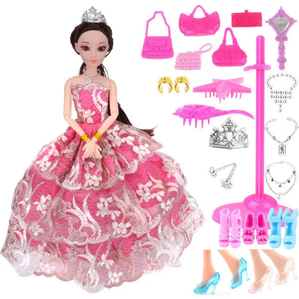 UCanaan New Favorite Princess Doll Fashion Party Wedding Dress Moveable Joint Body Classic Toys Best Gift for Girls Friends