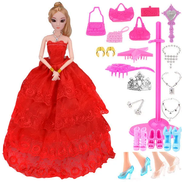 UCanaan New Favorite Princess Doll Fashion Party Wedding Dress Moveable Joint Body Classic Toys Best Gift for Girls Friends