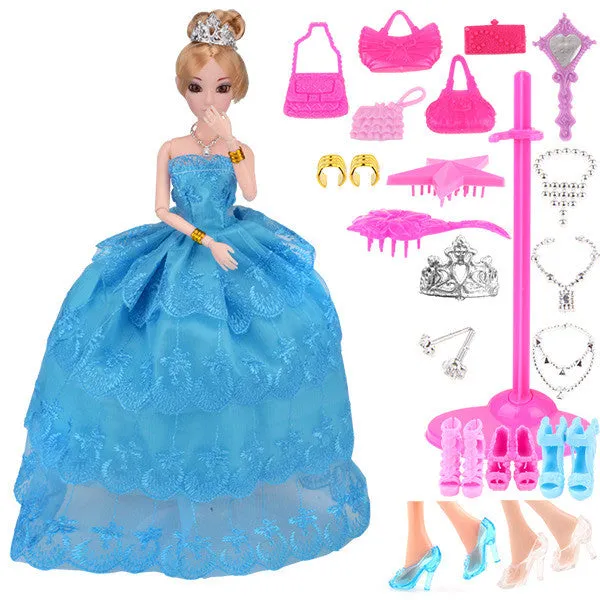 UCanaan New Favorite Princess Doll Fashion Party Wedding Dress Moveable Joint Body Classic Toys Best Gift for Girls Friends