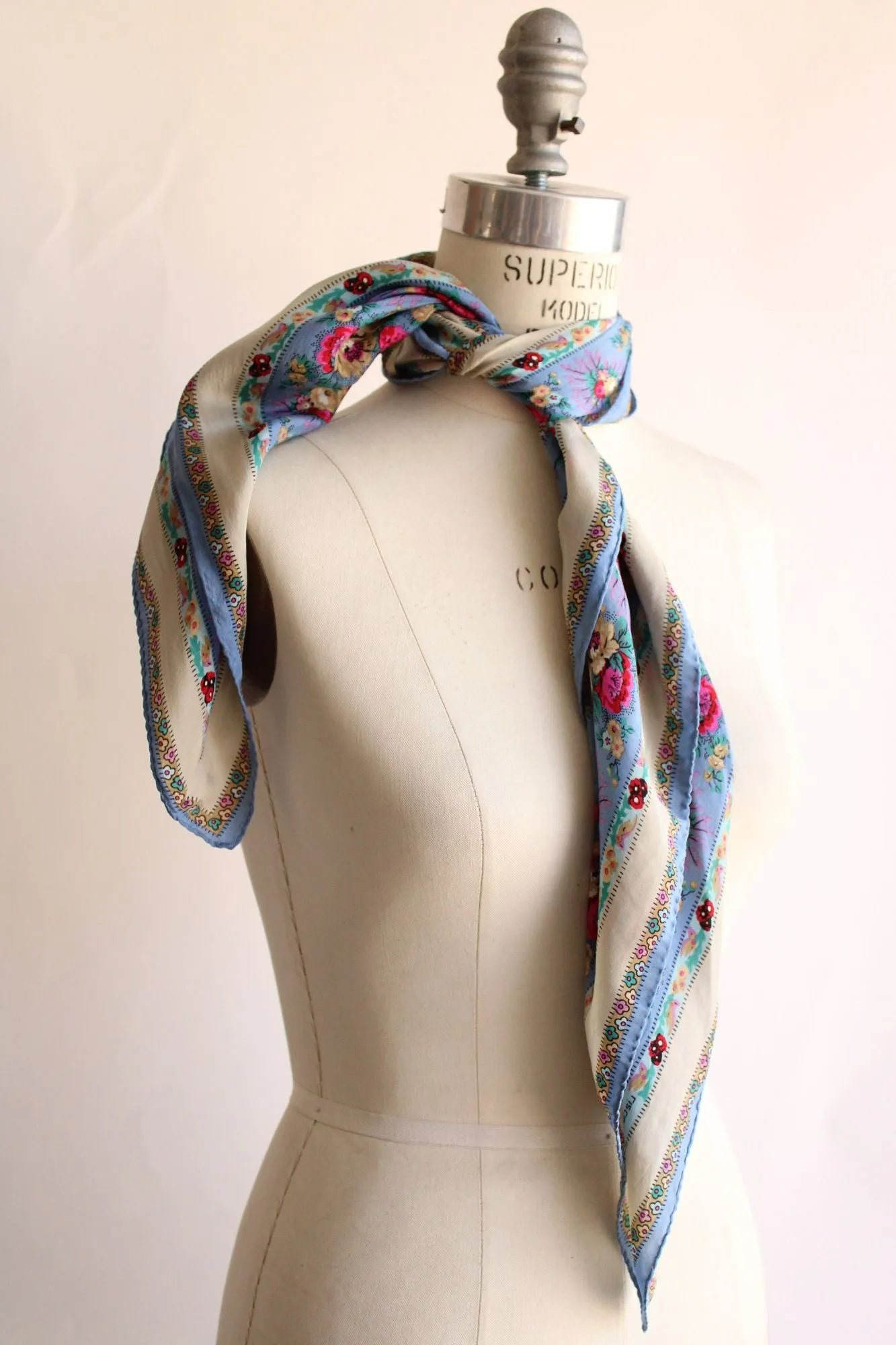 Vintage 1980s Liz Claiborne Floral Print Silk Scarf