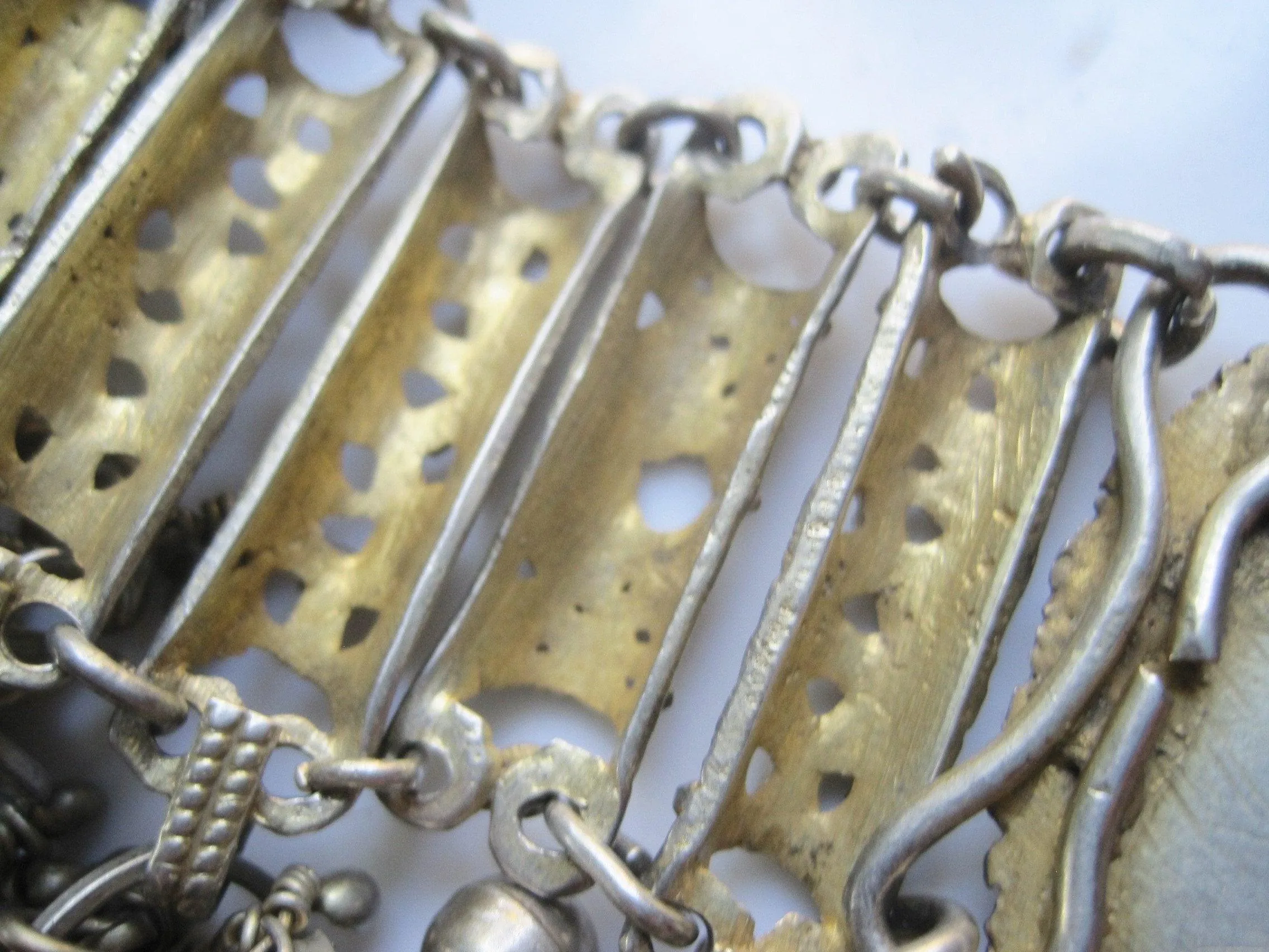 Vintage Silver Yemeni Belt with Gold Gilt