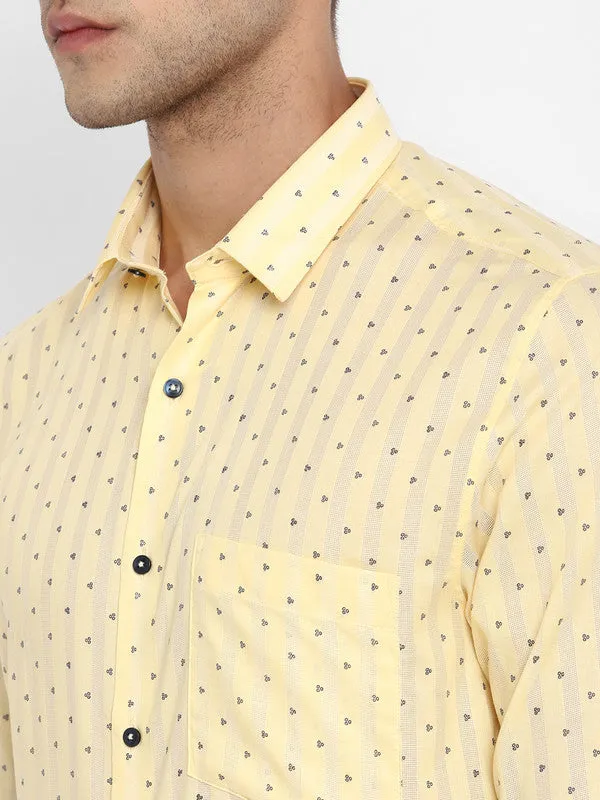 White Cotton Printed Regular Fit Shirts