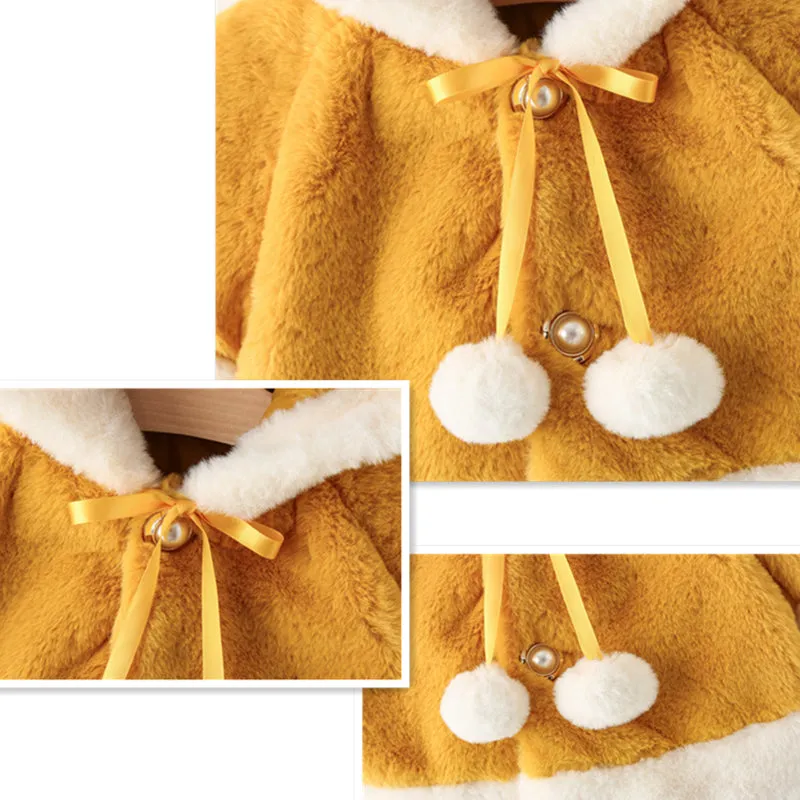 Winter Warm Baby Cute Reindeer Antler Hooded Cloak Outerwear