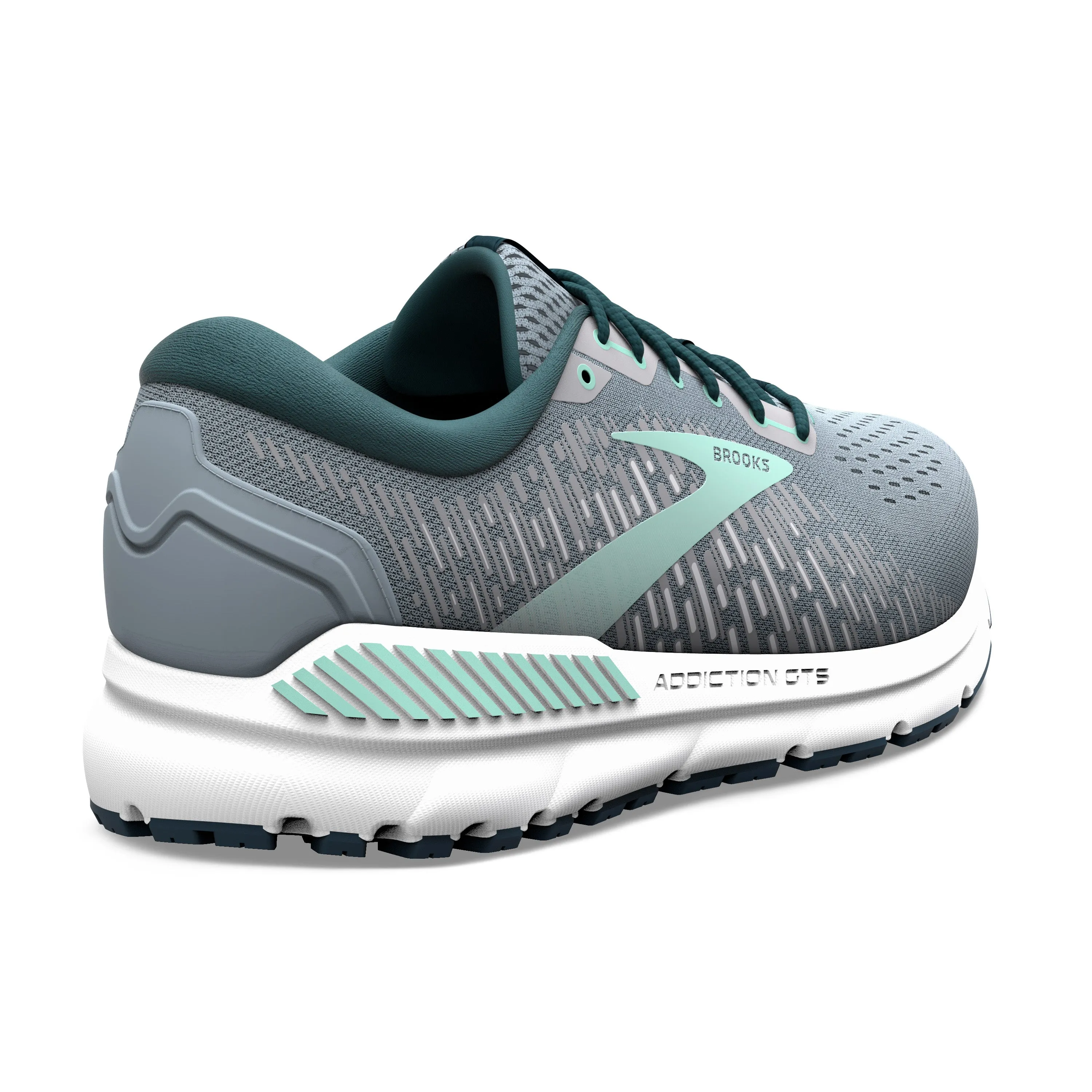 Women's Brooks Addiction GTS 15 1203521D099 Color: Grey/Navy/Aqua (WIDE WIDTH)