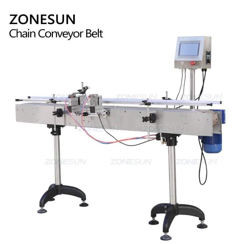 ZS-CB100P Automation Chain Flat Conveying Machine Conveyor Belt For Filling Machine Production System